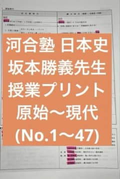 河合塾 日本史 坂本勝義 プリント - メルカリ