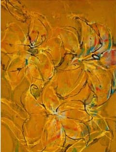 絵画　インテリア　絵　油絵　F4-090316　花 (ゆり) 絵画 インテリア 絵 油絵 F4-090316 花 ゆり - メルカリ