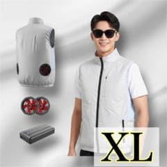 空調ベスト ファン付き作業服 36V高出力 40800mAhバッテリー付XL