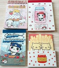 メモ帳4冊セット かわいいキャラクターのサムネイル