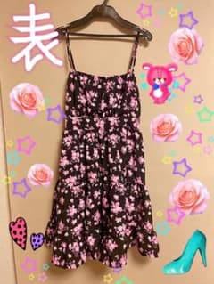 花柄キャミワンピース 黒のサムネイル