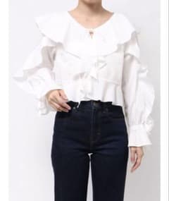 【新品】MERCURYDUO ラッフルブラウス ホワイト