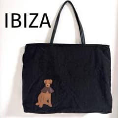IBIZA♦︎イビサ イビザ トートバッグ 大容量 旅行バッグ お稽古 犬 黒 
