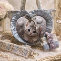 y*k様 ジョリーフルール♡インド刺繍ショルダー！ポーチ付き！猫トートバッグ！ミ ジョリーフルール♡インド刺繍ショルダー！ポーチ付き！猫トートバッグ