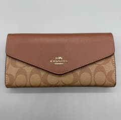 シグネチャー COACH コーチ 長財布 フラップ式 ブラウン