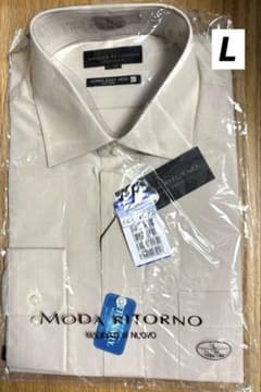 新品✨MODA RITORNO 【洋服の青山】ベージュ 長袖ワイシャツ　L