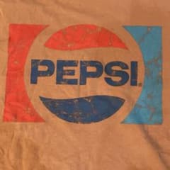 【タグ付】PEPSI ペプシ ヴィンテージ風 インディゴ染め くすみピンク L