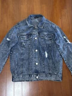 ケミカルウォッシュ デニムジャケット ダメージ加工 メンズのサムネイル