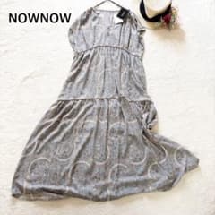 Thumbnail of 【新品】ペイズリー柄 ロングティアードワンピース ブルーグレー　M ゆったり
