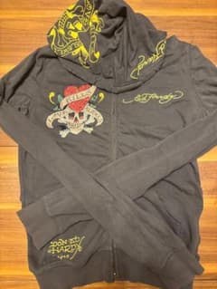 Ed Hardy ジップアップパーカー スカル ラインストーン　y2k 古着のサムネイル