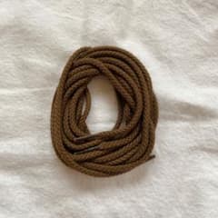 コットン シューレース 3.5mm 丸紐　120cm 1足分2本入 カーキ