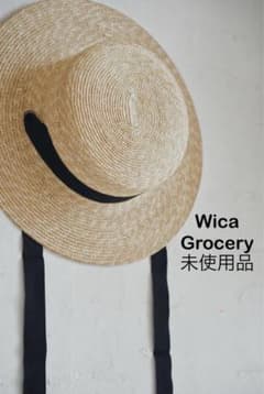 【新品】Wica Grocery カンカン帽子 ブラック・ベージュリボン付 新品】Wica Grocery カンカン帽子 ブラック・ベージュリボン付 - メルカリ