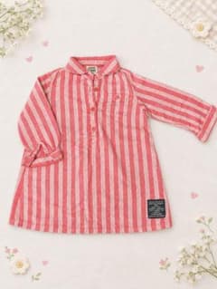 JUNK STORE 【美品】ストライプ柄　チュニック　ワンピース 90cmのサムネイル