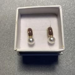 パールモチーフ ハーフフープ ピアス 両耳用
