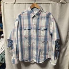visvim 22ss クラッシュ加工 チェックシャツLのサムネイル