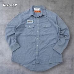 REDKAP ワークシャツ シャンブレー調 L Brandonワッペン ブルー