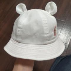 ベビー帽子 くま耳付き ホワイト