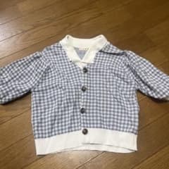 e.m.s チェック柄ニットカーディガン 半袖のサムネイル