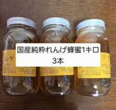 フォロー割国産純粋れんげ蜂蜜 1kg 3本 - メルカリ