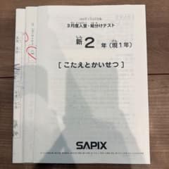 サピックス 新2年 組分けテスト 3月 SAPIX 12年 2023年 - メルカリ