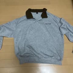 MANFINITY ボア襟 ハーフジップ トレーナー グレー Mのサムネイル