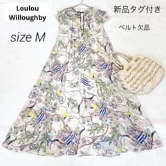 新品タグ付き　ルルウィルビー フローラルマリンフリルワンピース　ベルト欠品　M 新品タグ付き ルルウィルビー フローラルマリンフリルワンピース