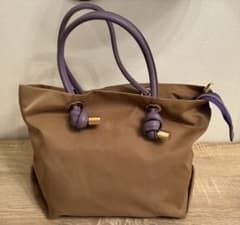 BIANCA ノットハンドルナイロントートS サイズ(ベージュ、パープル 