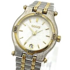 【不動】グッチ 9000L コンビ デイト QZ クオーツ 腕時計 レディース