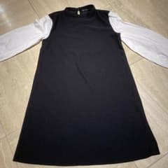 ZARA バイカラー 長袖ワンピース ブラック ホワイトのサムネイル