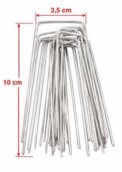 防草シート固定ピン 亜鉛メッキ U字型 10cm 人工芝 家庭菜園100本セットのサムネイル