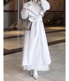 dazzlin 2wayカラーレディコート アイボリー ホワイト 白ロングコート