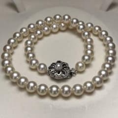 [Highly Lustered] Akoya Pearl 7.5mm 30g 38cm Silver Clasp Necklace