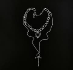 一点物Monster Heart 特徴的Crossネックレス　y2kのサムネイル
