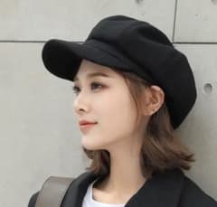 【大人気】キャスケット ブラック 韓国 帽子 レディースのサムネイル