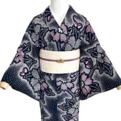 黒×ピンク ブラック 有松絞り 絞り 絞り染め 絞り浴衣 NO44 - メルカリ