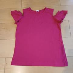 GU オープンショルダー ピンク Tシャツ150cmのサムネイル