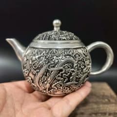 龍鳳紋茶壺 急須 茶道具 金属工芸品 置物 龍鳳紋茶壺 急須 茶道具 金属工芸品 置物 - メルカリ