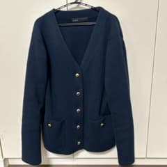 ノーブル ノーカラー ミラノリブジャケット カーディガン noble