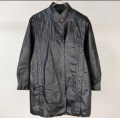 90s レザージャケット　レザーコート　古着　コート　古着　レザー　ブラックのサムネイル