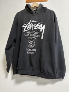 Stüssy ブラック フーディ 00s メキシコ製　ワールドツアーのサムネイル