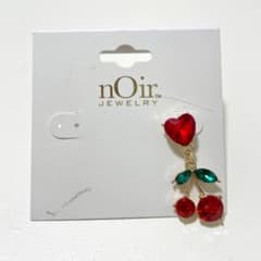 Noir Jewelry ノワールジュエリー ピアス ハート チェリー レッドのサムネイル