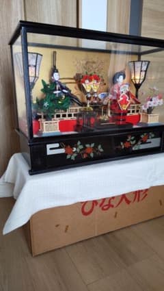 最終SALE 美品 オルゴール付きガラスケース入り雛飾りのサムネイル