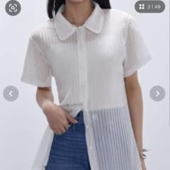 Gongdid Design＊シアープリーツシャツ ホワイト - メルカリ