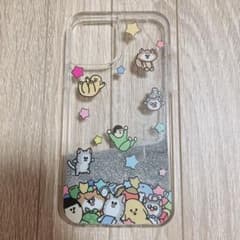 まめきちまめこ　iPhone12ケース　グリッターシルバーのサムネイル