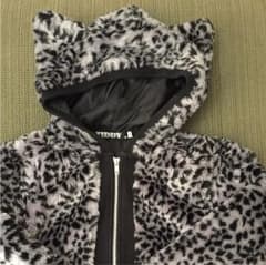 ZIDDY☆モコモコ パーカー 150 猫耳 ヒョウ柄のサムネイル