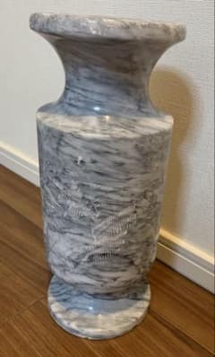 大理石 花瓶 壺 山水画 彫刻 花器 花入 飾壺 中国美術 レトロ - メルカリ