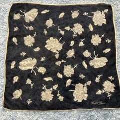 Ralph Lauren シルク 花柄 スカーフ 黒 ヴィンテージ - メルカリ