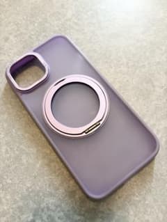 【iPhone15】ケース スタンド機能付き パープル　バンカーリング付きのサムネイル