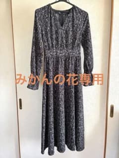 FRAY I.D 花柄 長袖 ワンピース ブラック 結婚式のサムネイル