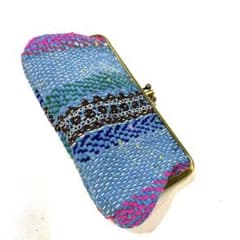 マル　かさばらないお財布ポーチ　インド刺繍キラキラムーンとハートジャガード マル様専用 かさばらないお財布ポーチ インド刺繍キラキラムーンと